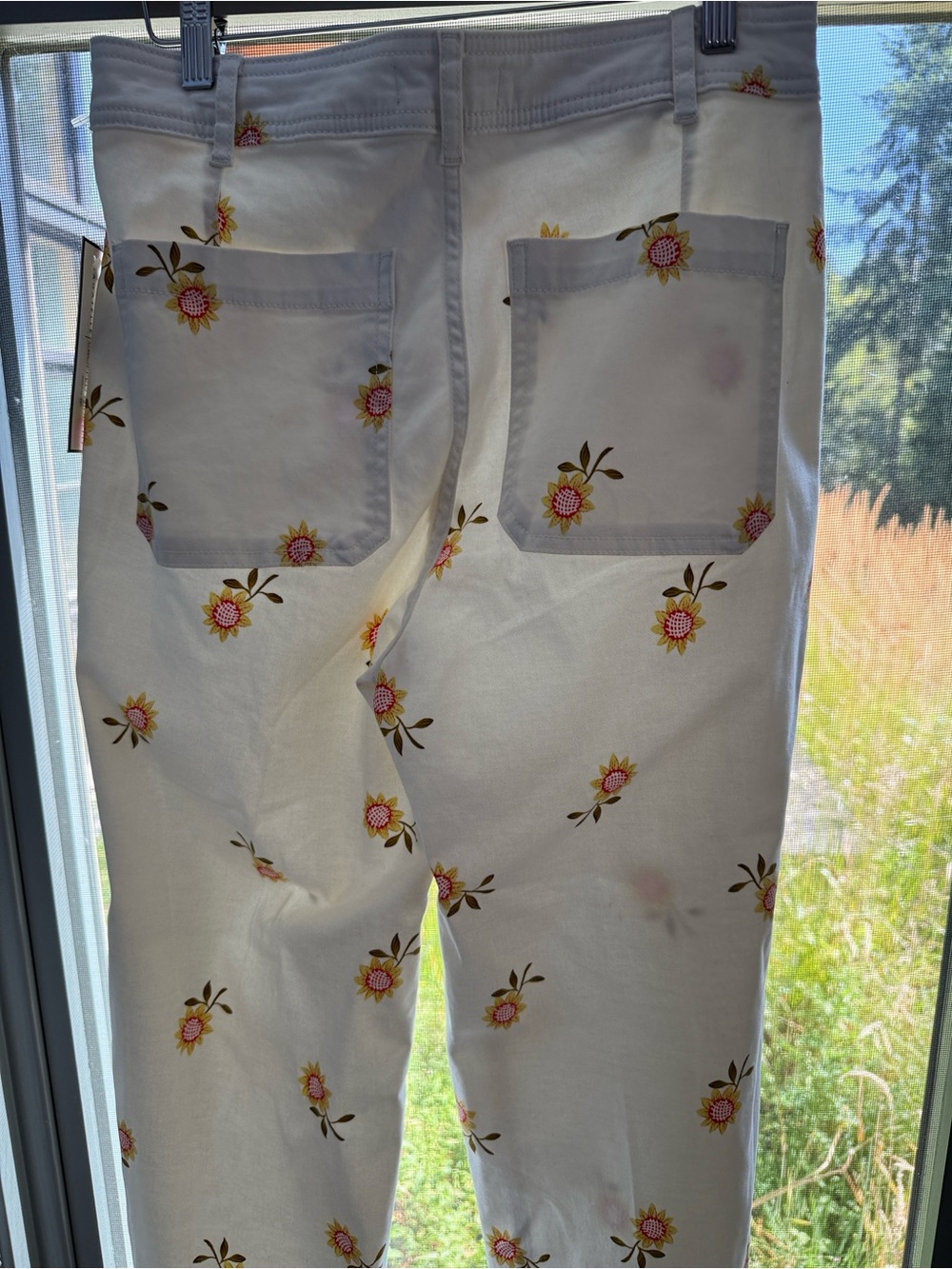 Bagatelle Collection NWT Cream/sunflower cotton twill pants size 8 - Picture 2 of 8